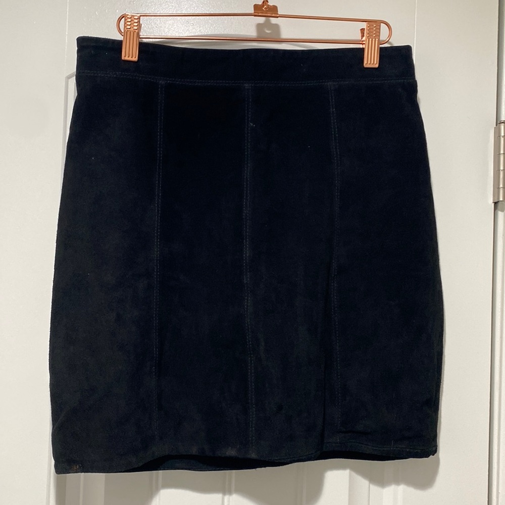 Bardot black leather miniskirt size small